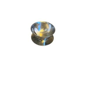 Dolphin Genevieve Stainless Steel Footed Bowl Japan Textured Band Silver Tone